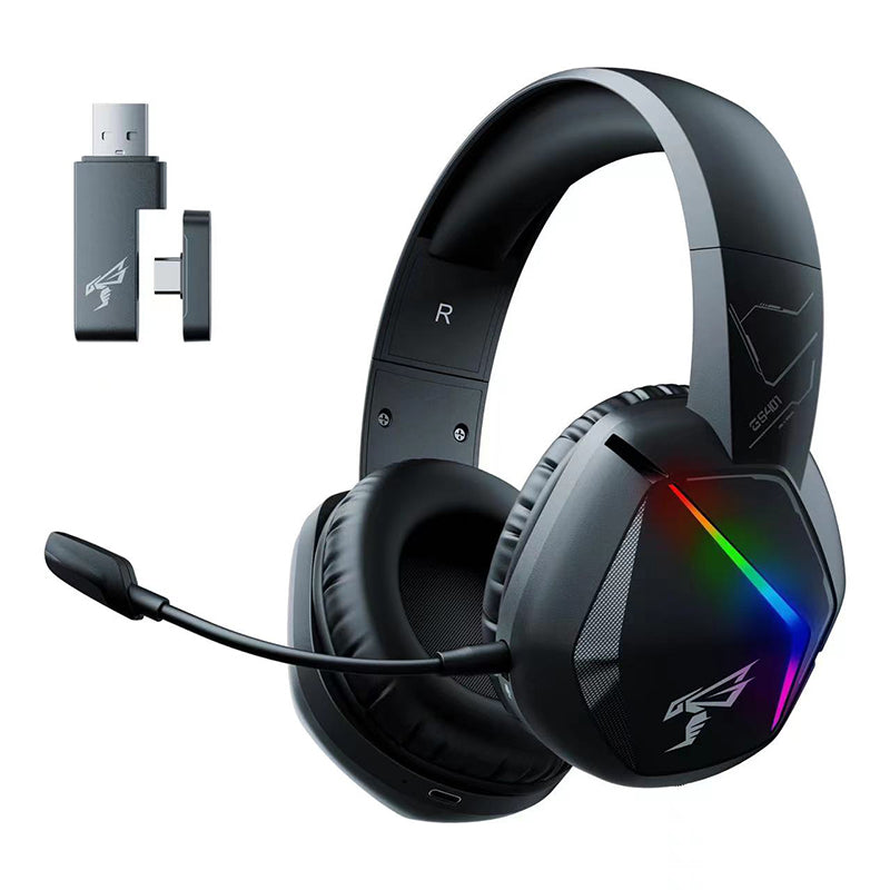 SOMIC GS belaidė 7.1 žaidimų ausinė - 45 valandų baterija - suderinama su PC, PS5, PS4 belaidžiu ryšiu ir visais įrenginiais per 3.5mm ausinių lizdą