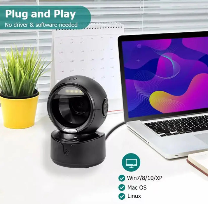 NETUM NT-A5 Desktop 2D QR Barcode Scanner — Hands‑Free USB Omnidirectional Reader