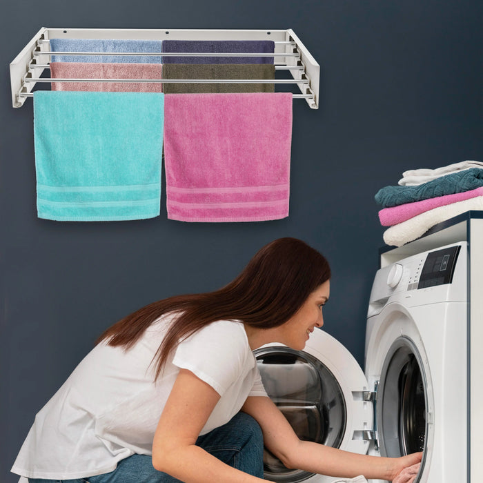 100cm Wall-Mounted Folding Airer — Extendable Towel & Clothes Drying Rack