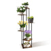 6-Tier Corner Plant Stand — Metal Frame with Wooden Shelves for Indoor & Outdoor