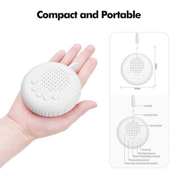 Portable Baby White Noise Machine — 10 Soothing Sounds, Rechargeable, Timer & Auto Noise Detection