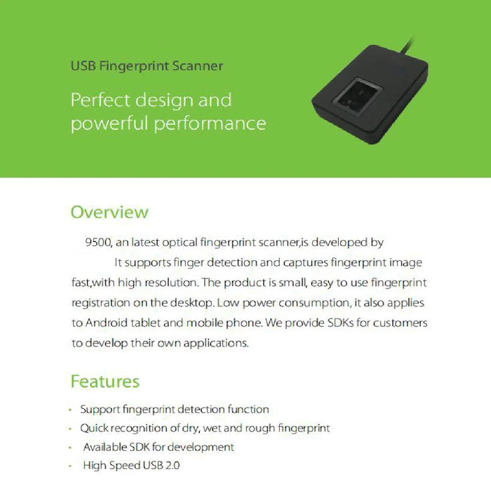 Live10R Desktop USB Fingerprint Reader – 500 DPI Biometric Scanner with Free SDK