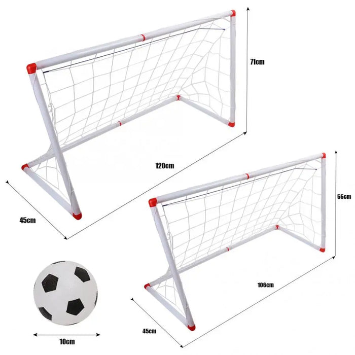 106/120cm Kids Indoor & Outdoor Football Goal Set with Ball and Pump