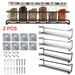 Metal Kitchen Hanging Racks 2-Pack — Wall-Mounted Single-Layer Spice Shelves
