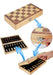 Magnetic Wooden Folding Chess Set with Felted 24 x 24 cm Board — 34 Pieces, Interior Storage
