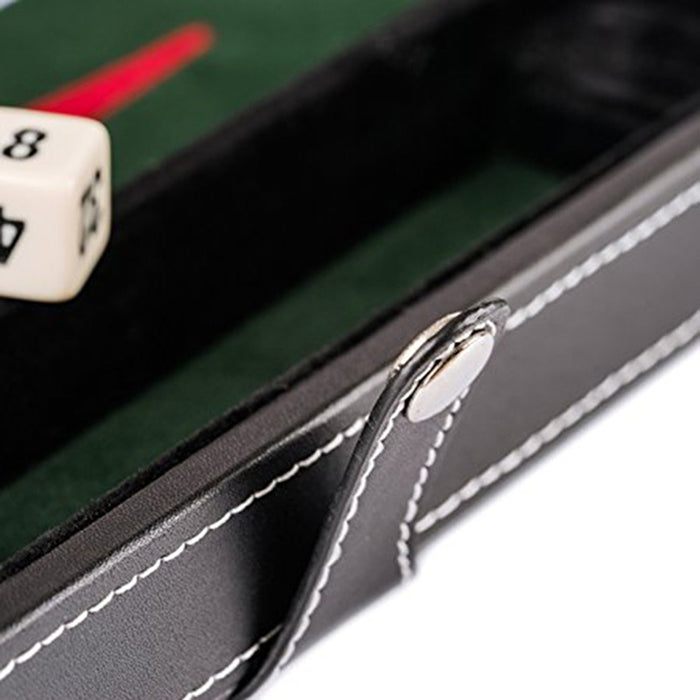 Classic Backgammon Set with PU Leather Folding Case – Portable Travel Game