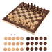 3-in-1 Wooden Board Game Set — Chess, Draughts & Backgammon, 29×29cm