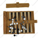 Portable Roll-Up Chess & Backgammon Set with Suede Case and Black & White Pieces