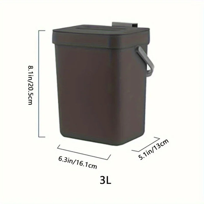 Countertop Compost Bin with Lid – Hanging or Freestanding Kitchen & Bathroom Bin (3L/5L)