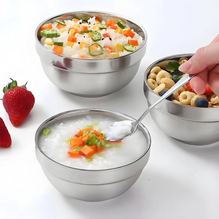 14.5cm Stainless Steel Bowl – Durable, Stackable for Mixing, Pickling, Salad & Fruit