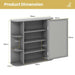 3-Tier Mirrored Bathroom Cabinet — Wall-Mounted with Display Shelves, Grey