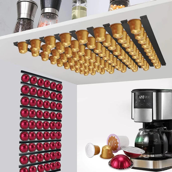 6-Pack Coffee Pod Storage Strips — Space-Saving Holder for Keurig, N‑Cup & Nespresso Compatible Capsules
