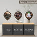 3‑Piece Coffee, Tea & Sugar Canister Set — Metal Jars with Bamboo or Iron Airtight Lids