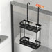 QH Dual-Tier Shower Caddy — Metal & Plastic Bathroom Shelf (Wall or Over-Door)