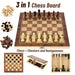 3-in-1 Board Game Set – Chess, Checkers & Backgammon with Dice
