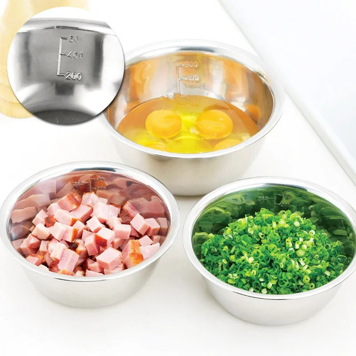 Stainless Steel Mixing Bowl — Flour, Egg & Salad Basin for Baking
