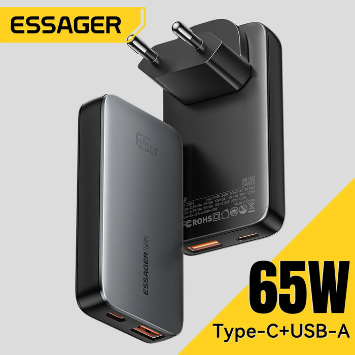 65W GaN Ultra-Thin Travel Charger — PD 3.0, PPS & QC 4.0 USB-C
