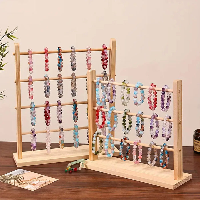 Pine Jewellery Storage Rack – Desktop Bracelet & Watch Display (2/3/4 tiers)