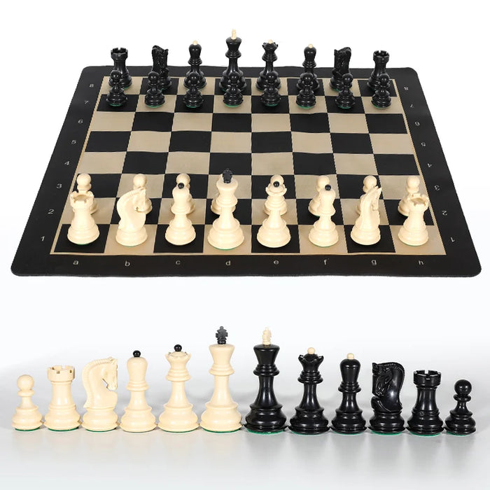 20-inch Portable Folding Chess Set with Weighted Pieces — Tournament Grade