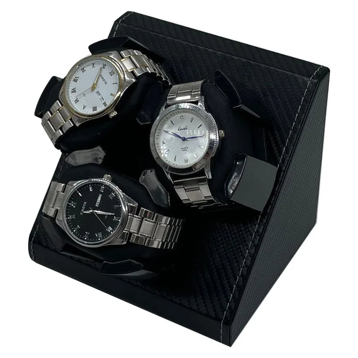 PU Watch Winder for 3 Automatic Watches