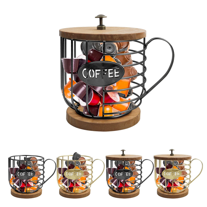 Mug-Shaped Coffee Pod Holder for K-Cups — Metal Countertop Organiser
