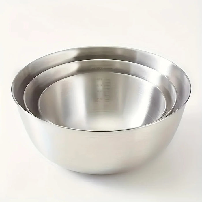 Stainless Steel Cooking Mixing Bowl with Scale — Large Capacity