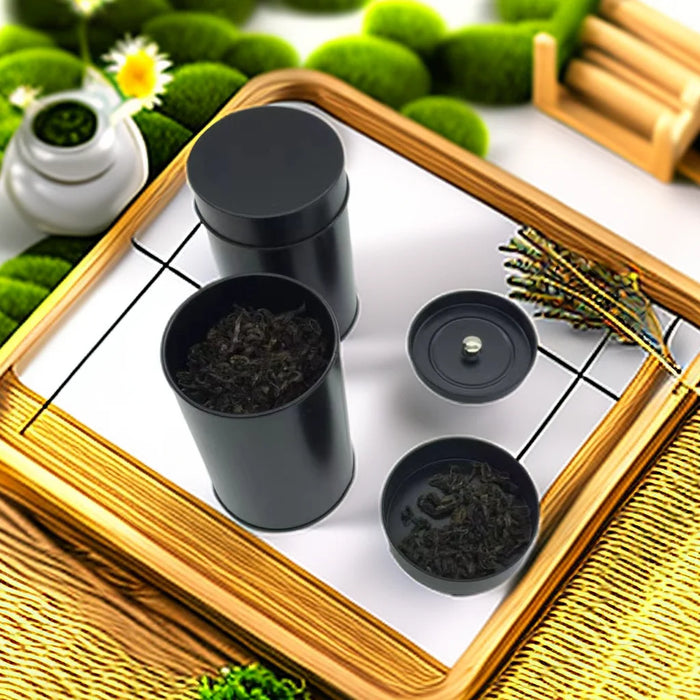 4-Piece Tinplate Storage Cans with Sealed Double Lids – For Loose Tea, Coffee & Spices