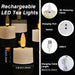 Rechargeable Flameless LED Tea Lights with Remote & Timer — 3D Flicker, 2700K