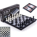 Foldable Magnetic 3-in-1 Board — Chess, Checkers & Backgammon, 25cm