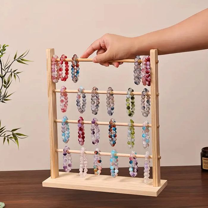 Pine Jewellery Storage Rack – Desktop Bracelet & Watch Display (2/3/4 tiers)