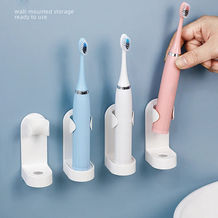 Wall-Mounted Electric Toothbrush Holder — Traceless ABS Stand, Fits Most Electric Brushes