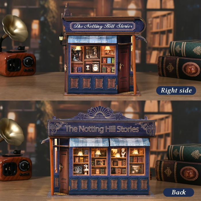 Notting Hill Book Nook 3D Wooden Puzzle DIY Bookstore Bookend Dollhouse Model