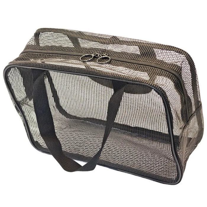 Dual‑Zip Mesh Toiletries Bag — Shower Caddy, Large Capacity (S & M)