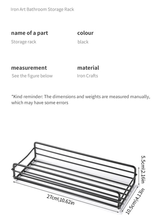 Corner Punch-Free Storage Rack — Single-Tier Bathroom & Kitchen Shelf (Black)