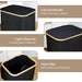 Foldable 2-Section Laundry Hamper with Lid — Bamboo Handles & Removable Bag