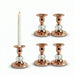 Pair of Gold Metal Taper Candle Holders — Vintage Brass Finish, 8.5 cm
