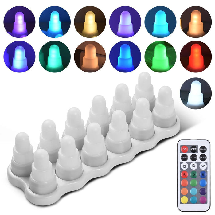 12-Pack USB Rechargeable Flameless LED Tealight Candles with Remote & Timer