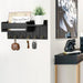 Rustic Wood Key Rack & Mail Organiser — 6 Hooks with Shelf, Wall-Mounted