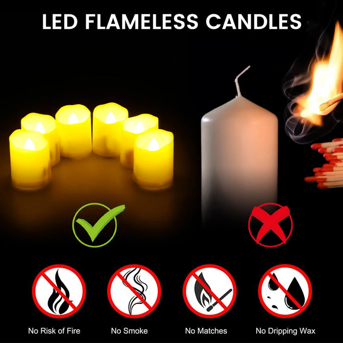 Rechargeable LED Tea Lights 6‑pack — Flameless Flicker, Remote & Timer, USB Multi‑Charge