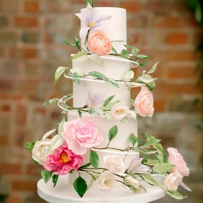 Foldable Acrylic Cake Spiral Stand — 4–14in Multi‑layer Display for Weddings & Parties