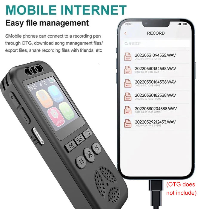 SU7 Digital Voice Recorder — 1536kbps WAV, Voice‑Activated, Up to 72 hrs