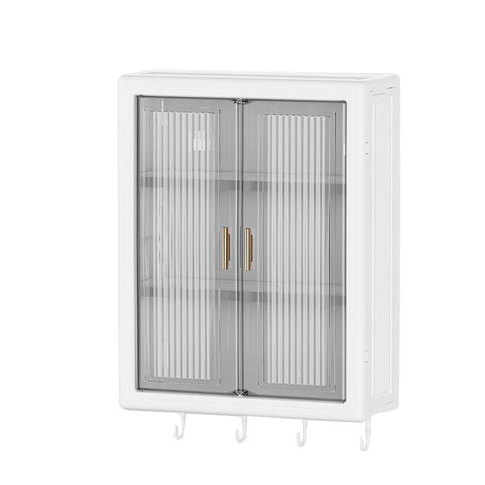Modern Grey Wall-Mounted Bathroom Cabinet — PVC Vanity (Under 60cm)