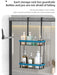 QH Dual-Tier Shower Caddy — Metal & Plastic Bathroom Shelf (Wall or Over-Door)