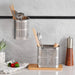 Stainless Steel Cutlery & Chopstick Drainer – 2-Compartment Utensil Holder with Hooks