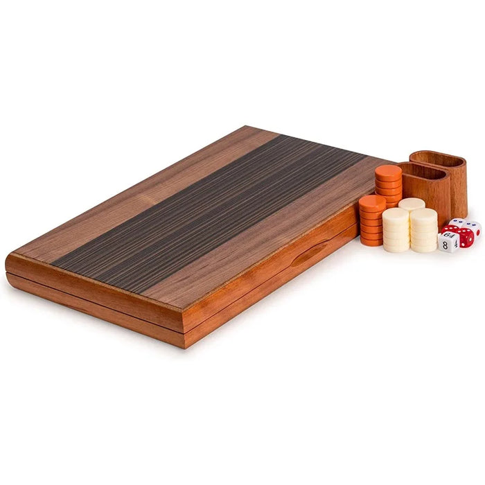 Foldable Wooden Backgammon Set 11–17 inch — Handmade, Foldable Board with Accessories