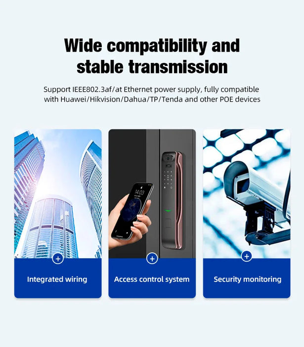 PoE Splitter 48V to 12V DC 1.2A for IP CCTV Cameras – 100 metres