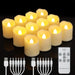 Rechargeable LED Tea Lights with Remote & Timer — Flameless Warm and Colour Modes