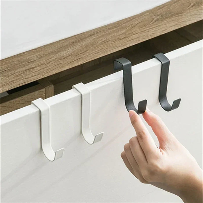 S-shaped Metal Over-Cabinet Door Hooks — Multi-purpose Kitchen & Bathroom Storage