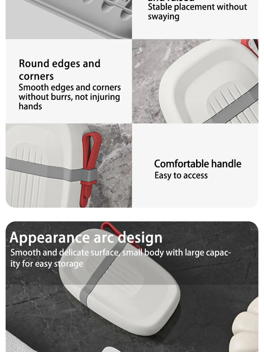 Portable Sealed Soap Box – Waterproof Travel Soap Dish with Draining Design, White 8×5×11cm