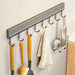 Drill-Free Wall-Mounted Aluminium Hook Rack — 6/8/10 Hook Options